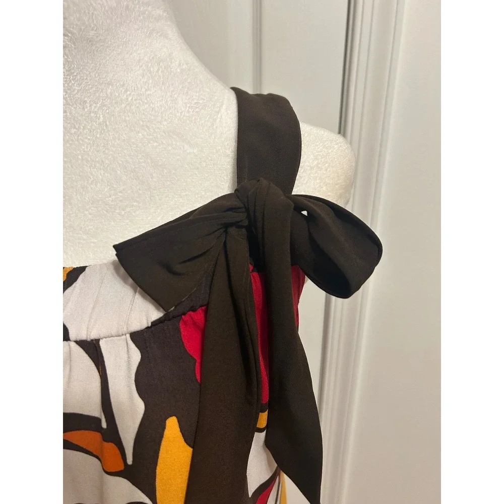 AB small Y2K orange brown retro dopamine‎ Phoebe going out stretch top blouse - Picture 4 of 9